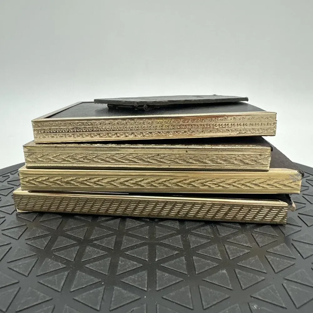 Lot Of 4 Vintage Brass Tone Picture Frame Gold Various Sizes